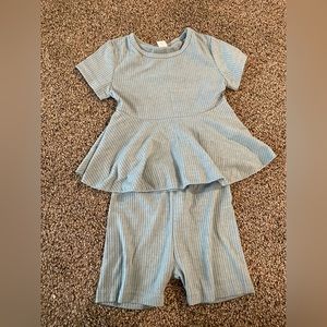 SHEIN Peplum top and biker shorts